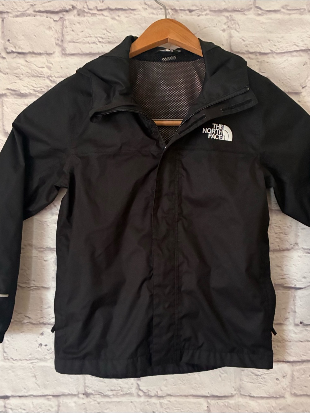 The North Face Boy’s Black Waterproof Raincoat Jacket - Medium